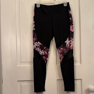 Floral Black Leggings